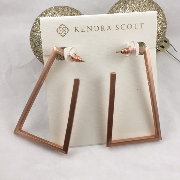 Kendra Scott Signed Easton Hoop Earrings Rose Gold